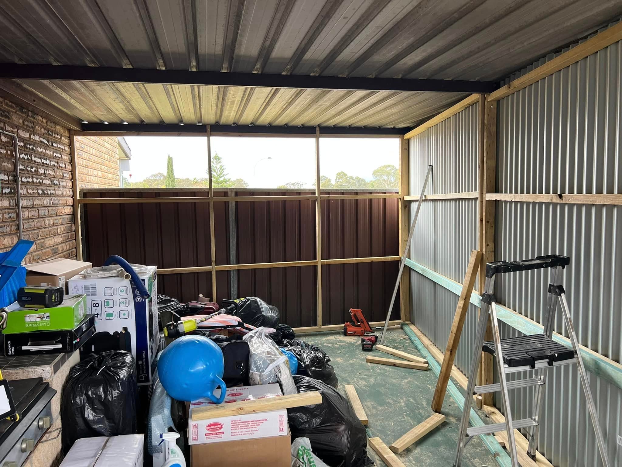 Timber framing for shed shelving